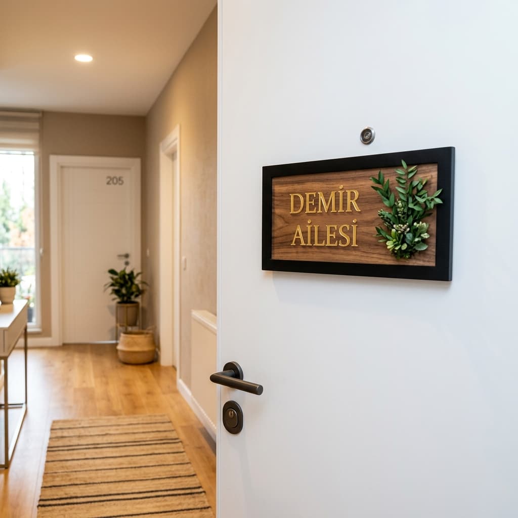 Yeni Eve Hediye: Kişiye Özel Kapı İsimliği detay 2