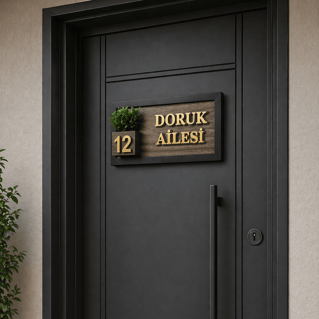 Beyaz Ahşap İsimlik - Sade - Detay