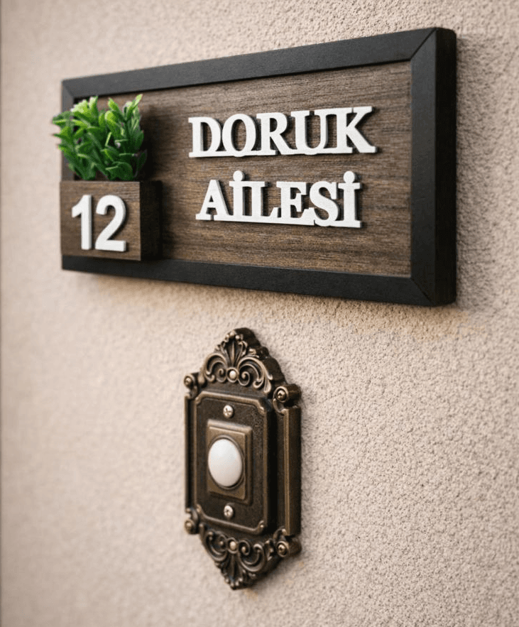 Rustik Ahşap İsimlik - Vintage